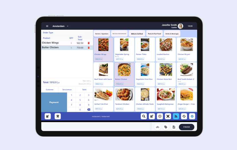 Armor POS dashboard preview on a tablet
